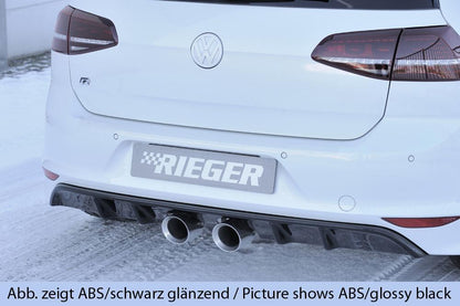 VW Golf 7 R Rieger Heckeinsatz  für Doppelendrohr mittig, (2x100mm ø), ABS, 
inkl. Montagezubehör, Gutachten