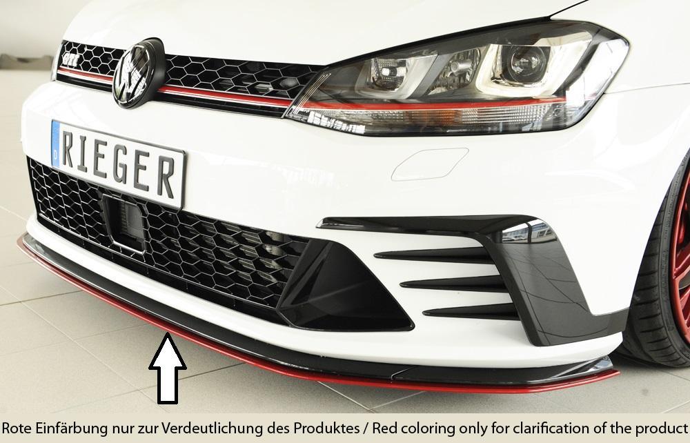 VW Golf 7 GTI Clubsport Rieger Spoilerschwert nur für GTI Clubsport für orig. Frontschürze für orig. Frontschürze, ABS, 
inkl. Montagezubehör, ABE