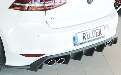 VW Golf 7 R-Line Rieger Heckeinsatz für Doppelendrohr li. u. re., (115x70mm oval), (115x85mm oval), ABS, für Fzg. mit R-Li...