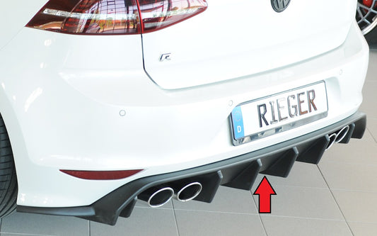 VW Golf 7 R-Line Rieger Heckeinsatz für Doppelendrohr li. u. re., (115x70mm oval), (115x85mm oval), ABS, für Fzg. mit R-Li...