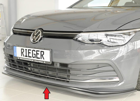 VW Golf 8 Rieger Spoilerschwert für orig. Frontschürze für orig. Frontschürze, ABS, 
inkl. Montagezubehör, ABE