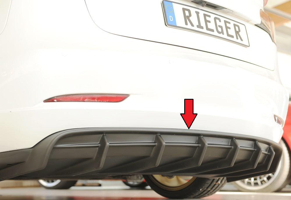 Tesla Model 3  (003) Rieger Heckeinsatz für orig. Heckschürze, ABS, für Fzg. ohne Anhängekupplung, 
inkl. Montagezubehör, ...