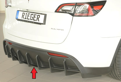 Tesla Model Y  (003) Rieger Heckeinsatz für orig. Heckschürze, ABS, für Fzg. ohne Anhängekupplung, 
inkl. Montagezubehör, ...