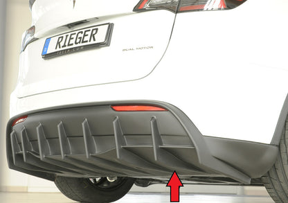 Tesla Model Y  (003) Rieger Heckeinsatz für orig. Heckschürze, ABS, für Fzg. mit Anhängekupplung, 
inkl. Montagezubehör, G...