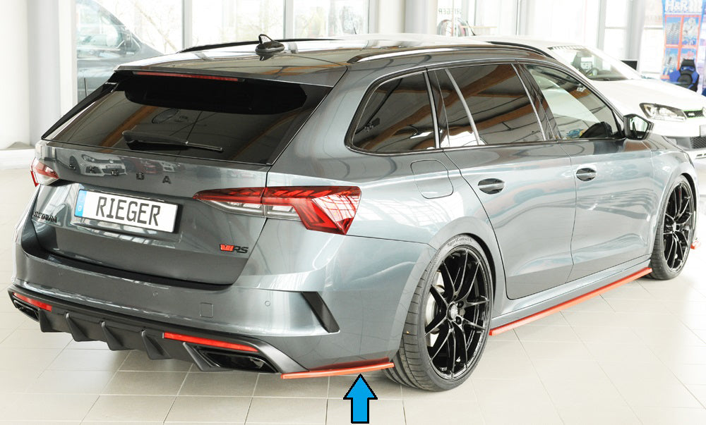 Skoda Octavia RS (NX) Rieger Heckschürzenansatz seitlich rechts rechts, für RIEGER Heckeinsatz, ABS, 
inkl. Montagezubehör...