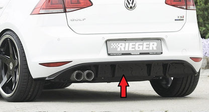 VW Golf 7 Rieger Heckeinsatz  für orig. Doppelendrohr li, ABS, schwarz glänzend, 
inkl. Montagezubehör, Gutachten