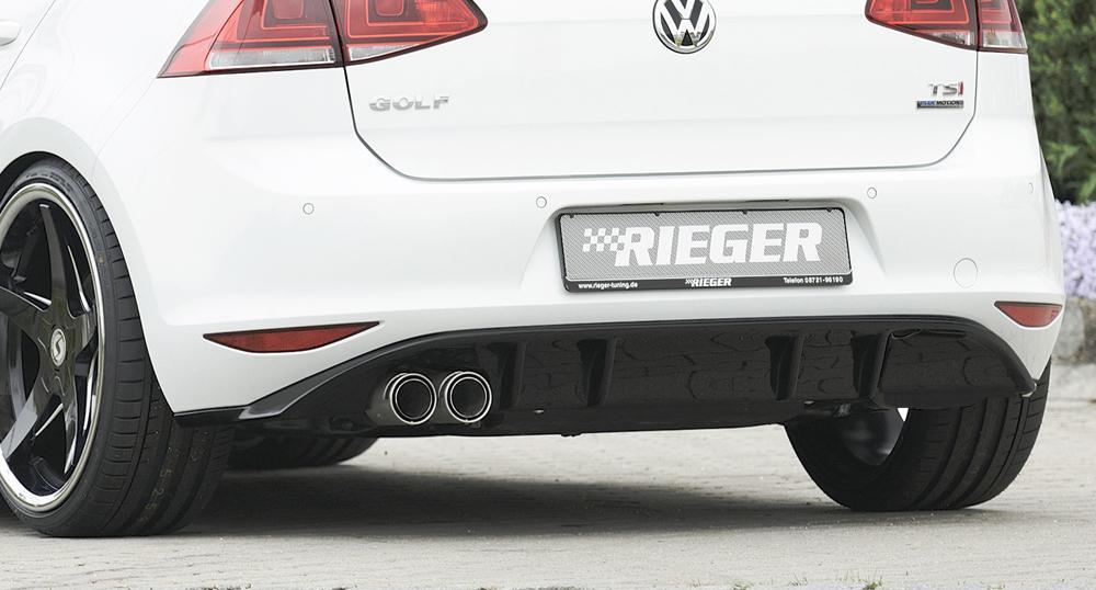 VW Golf 7 Rieger Heckeinsatz  für orig. Doppelendrohr li, ABS, schwarz glänzend, 
inkl. Montagezubehör, Gutachten