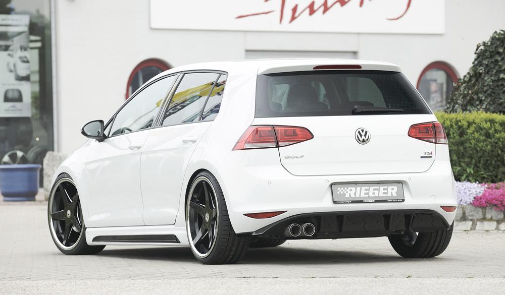 VW Golf 7 Rieger Heckeinsatz  für orig. Doppelendrohr li, ABS, schwarz glänzend, 
inkl. Montagezubehör, Gutachten