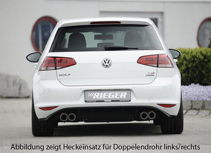 VW Golf 7 Rieger Heckeinsatz  für Doppelendrohr mittig, ABS, schwarz glänzend, 
inkl. Montagezubehör, Gutachten