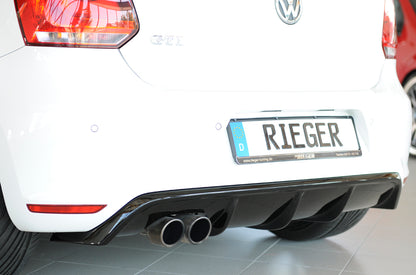 VW Polo 6 GTI (6R) Rieger Heckeinsatz (GBL-47213) für Doppelendrohr li., ABS, schwarz glänzend, 
inkl. Montagezubehör, Gut...