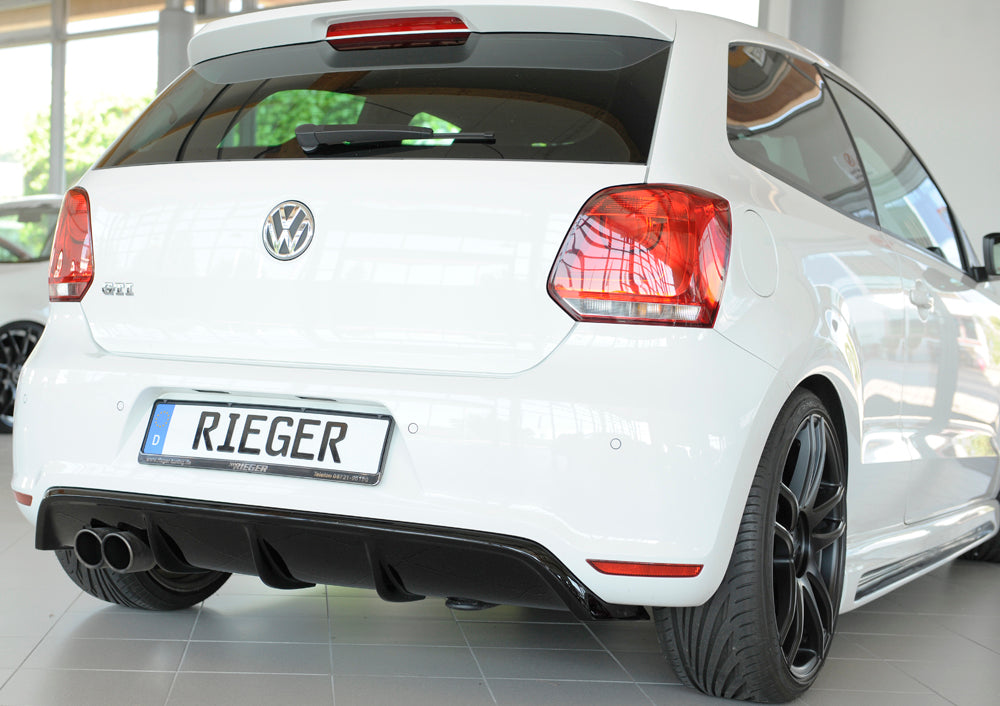 VW Polo 6 GTI (6R) Rieger Heckeinsatz (GBL-47213) für Doppelendrohr li., ABS, schwarz glänzend, 
inkl. Montagezubehör, Gut...