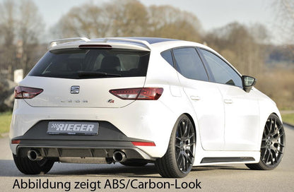 Seat Leon FR (5F) Rieger Heckeinsatz  für Sportendrohr li. u. re., (100mm ø), ABS, schwarz glänzend, 
inkl. Montagezubehör, Gutachten