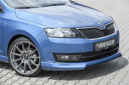 Skoda Rapid (NH) Rieger Spoilerschwert für Spoilerlippe 79020 mittig, für Spoilerlippe, ABS, schwarz glänzend, 
inkl. Montagezubehör, ABE