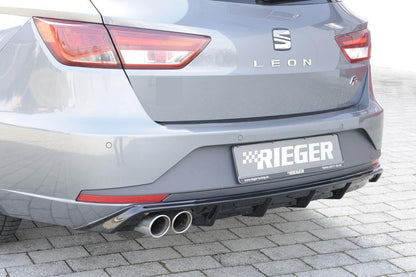 Seat Leon FR (5F) Rieger Heckeinsatz  für Doppelendrohr li., ABS, schwarz glänzend, 
inkl. Montagezubehör, Gutachten