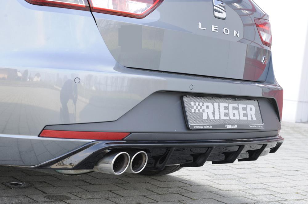 Seat Leon FR (5F) Rieger Heckeinsatz  für Doppelendrohr li., ABS, schwarz glänzend, 
inkl. Montagezubehör, Gutachten