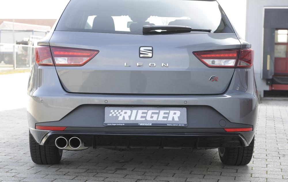 Seat Leon FR (5F) Rieger Heckeinsatz  für Doppelendrohr li., ABS, schwarz glänzend, 
inkl. Montagezubehör, Gutachten