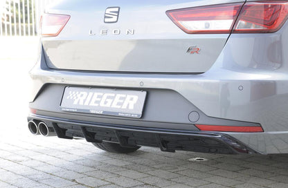 Seat Leon FR (5F) Rieger Heckeinsatz  für Doppelendrohr li., ABS, schwarz glänzend, 
inkl. Montagezubehör, Gutachten