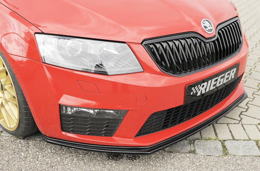 Skoda Octavia RS (5E) Rieger Spoilerschwert für orig. RS-Frontschürze für orig. Frontschürze, ABS, schwarz glänzend, 
inkl. Montagezubehör, ABE