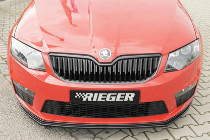 Skoda Octavia RS (5E) Rieger Spoilerschwert für orig. RS-Frontschürze für orig. Frontschürze, ABS, schwarz glänzend, 
inkl. Montagezubehör, ABE