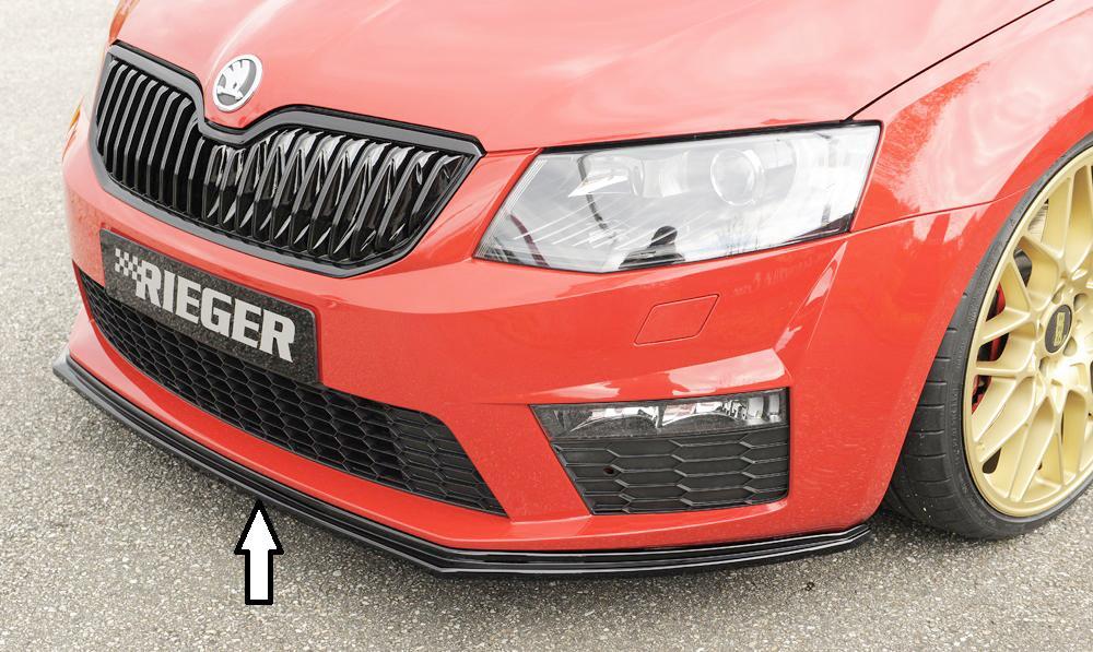 Skoda Octavia RS (5E) Rieger Spoilerschwert für orig. RS-Frontschürze für orig. Frontschürze, ABS, schwarz glänzend, 
inkl. Montagezubehör, ABE