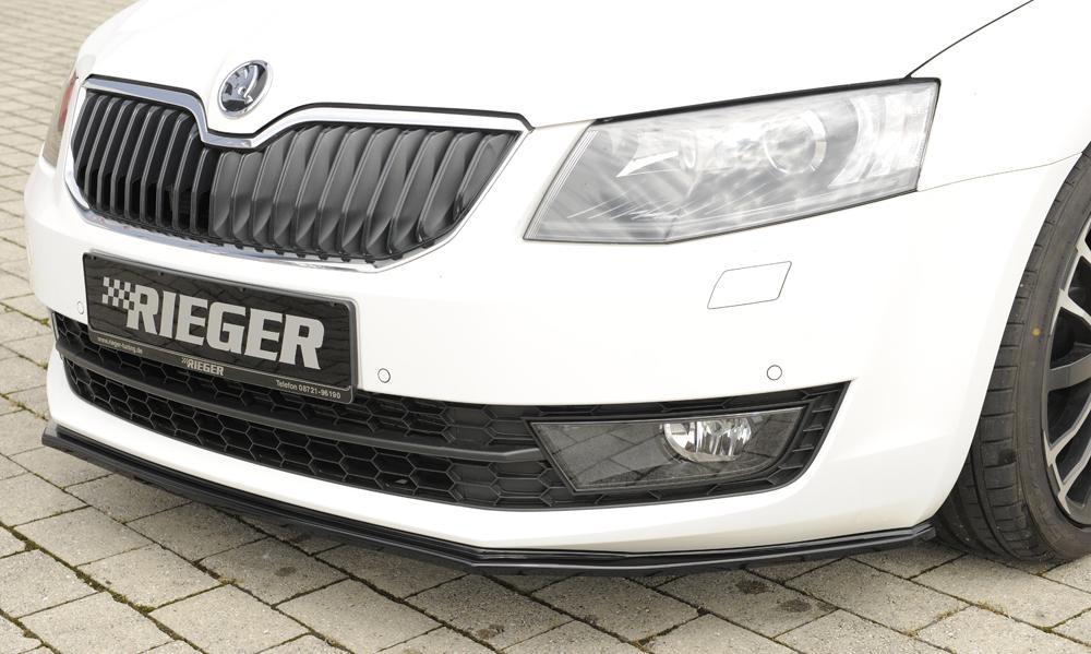 Skoda Octavia (5E) Rieger Spoilerschwert für orig. Frontschürze für orig. Frontschürze, ABS, schwarz glänzend, 
inkl. Montagezubehör, ABE