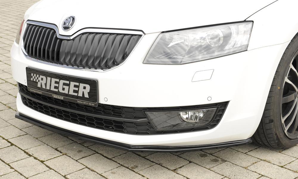 Skoda Octavia (5E) Rieger Spoilerschwert für orig. Frontschürze für orig. Frontschürze, ABS, schwarz glänzend, 
inkl. Montagezubehör, ABE