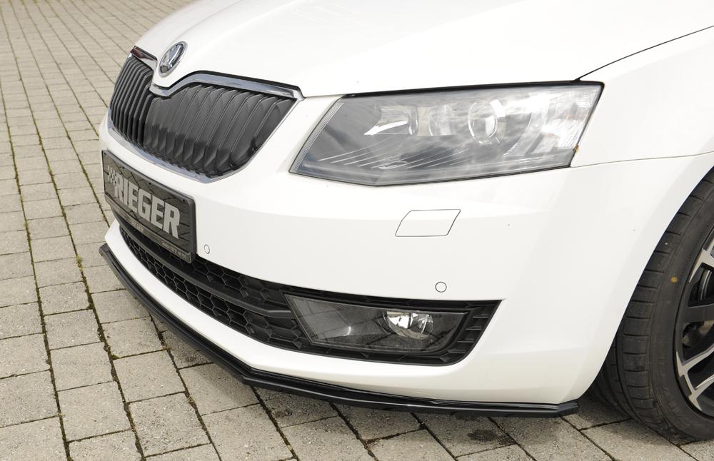 Skoda Octavia (5E) Rieger Spoilerschwert für orig. Frontschürze für orig. Frontschürze, ABS, schwarz glänzend, 
inkl. Montagezubehör, ABE