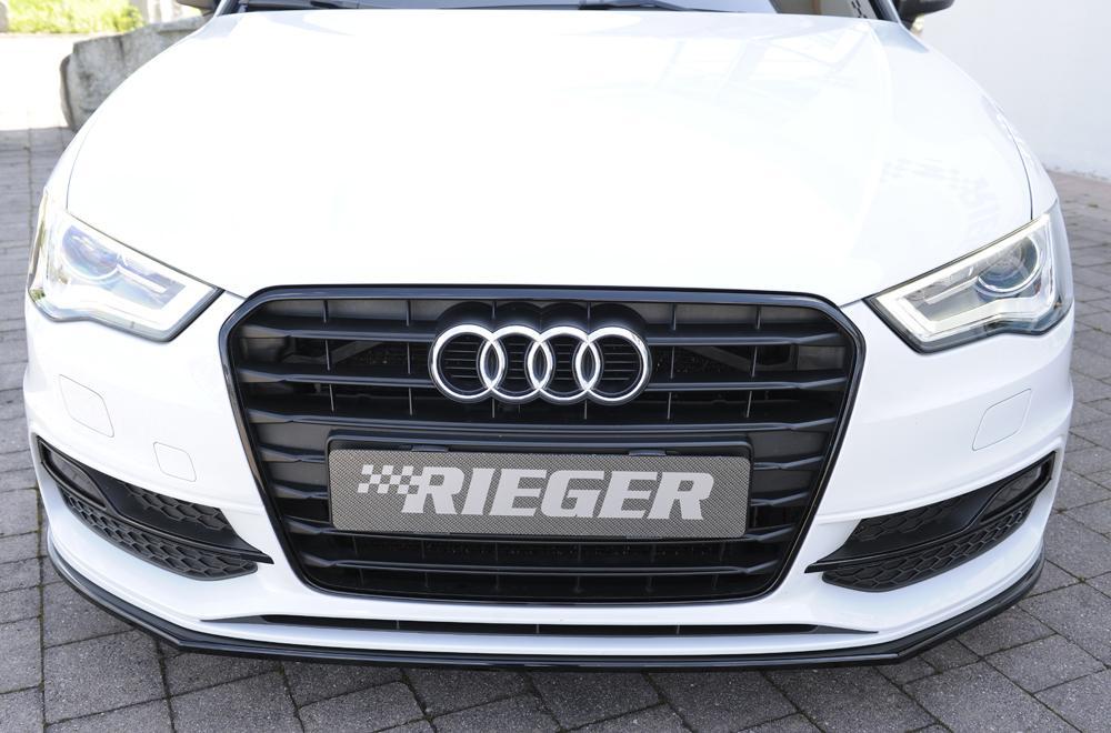 Audi A3 (8V) Rieger Spoilerschwert für orig. S-Line Frontschürze gerade Version, für orig. Frontschürze, ABS, schwarz glänzend, für Fzg. mit S-Line Exterieur, 
inkl. Montagezubehör, ABE