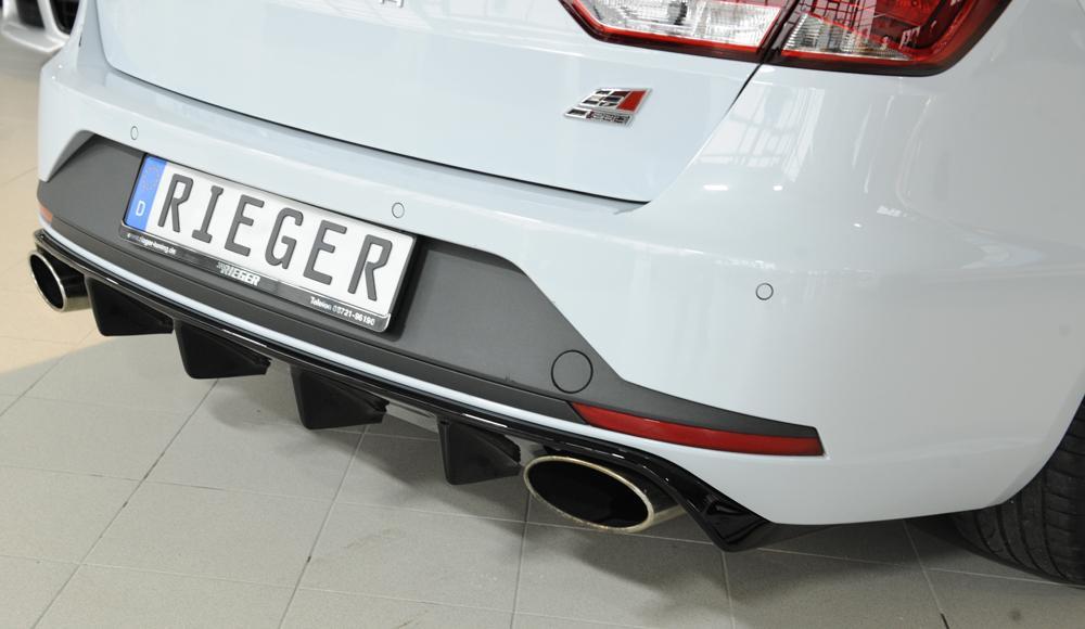 Seat Leon Cupra (5F) Rieger Heckeinsatz  für orig. Endrohr li. u. re., ABS, schwarz glänzend, 
inkl. Montagezubehör, Gutachten