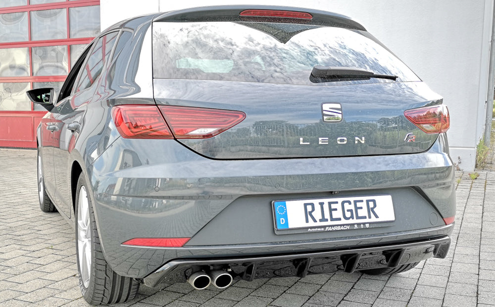 Seat Leon FR (5F) Rieger Heckeinsatz für Doppelendrohr li., ABS, schwarz glänzend, 
inkl. Montagezubehör, Gutachten