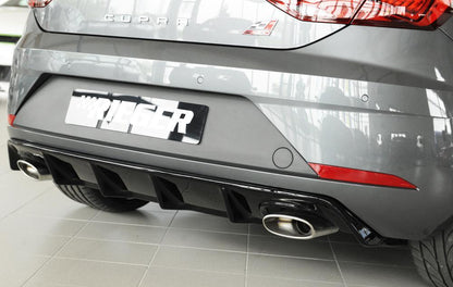 Seat Leon Cupra (5F) Rieger Heckeinsatz  für orig. Endrohr li. u. re., ABS, schwarz glänzend, 
inkl. Montagezubehör, Gutachten