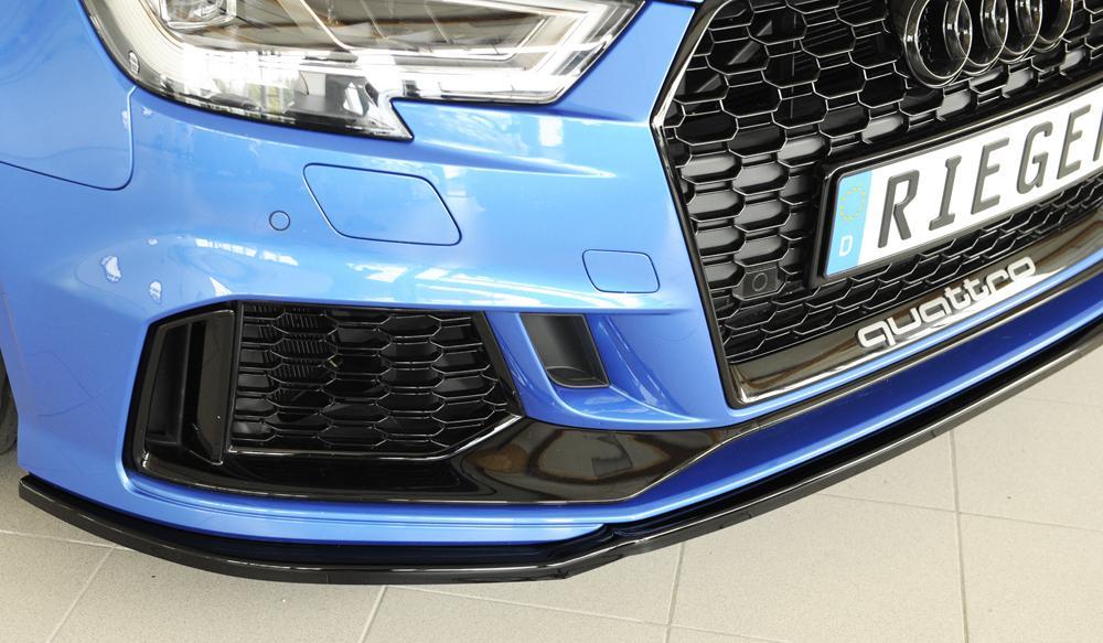 Audi RS3 (8V) Rieger Spoilerschwert für orig. RS3-Frontschürze für orig. Frontschürze, ABS, schwarz glänzend, 
inkl. Montagezubehör, ABE