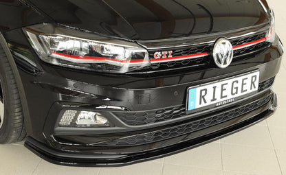 VW Polo (AW) GTI Rieger Spoilerschwert für orig. GTI-/R-Line Frontschürze für orig. Frontschürze, ABS, schwarz glänzend, 
inkl. Montagezubehör, ABE