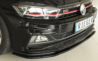 VW Polo (AW) GTI Rieger Spoilerschwert für orig. GTI-/R-Line Frontschürze für orig. Frontschürze, ABS, schwarz glänzend, 
inkl. Montagezubehör, ABE