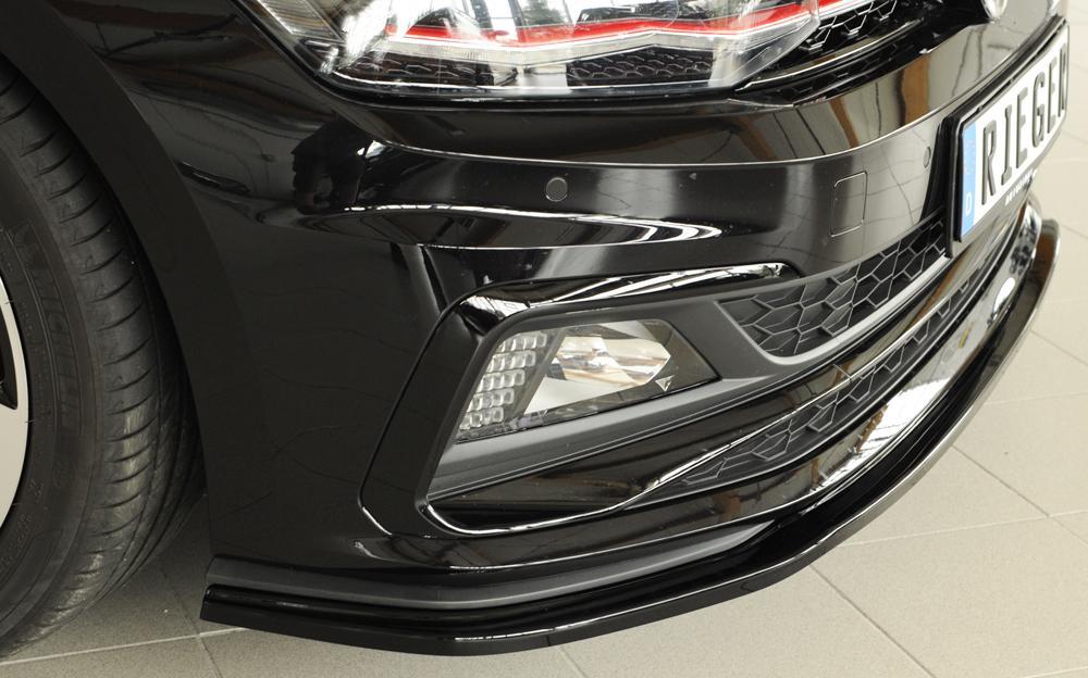 VW Polo (AW) GTI Rieger Spoilerschwert für orig. GTI-/R-Line Frontschürze für orig. Frontschürze, ABS, schwarz glänzend, 
inkl. Montagezubehör, ABE