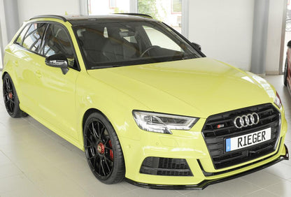 Audi A3 (8V) Rieger Spoilerschwert für orig. S-Line Frontschürze für orig. Frontschürze, ABS, schwarz glänzend, für Fzg. mit S-Line Exterieur, 
inkl. Montagezubehör, ABE