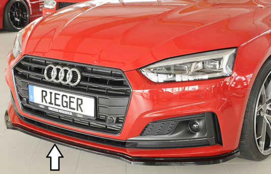 Audi A5 (B9/F5) Rieger Spoilerschwert für orig. S-Line Frontschürze für orig. Frontschürze, ABS, schwarz glänzend, für Fzg. mit S-Line Exterieur, 
inkl. Montagezubehör, ABE