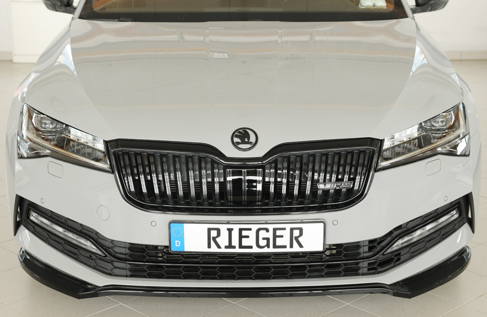 Skoda Superb III (3T/3V) Rieger Spoilerschwert für orig. Frontschürze, ABS, schwarz glänzend, 
inkl. Montagezubehör, ABE