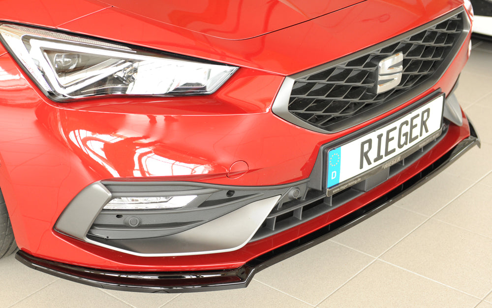 Seat Leon (KL) Rieger Spoilerschwert für orig. Frontschürze, ABS, schwarz glänzend, 
inkl. Montagezubehör, ABE