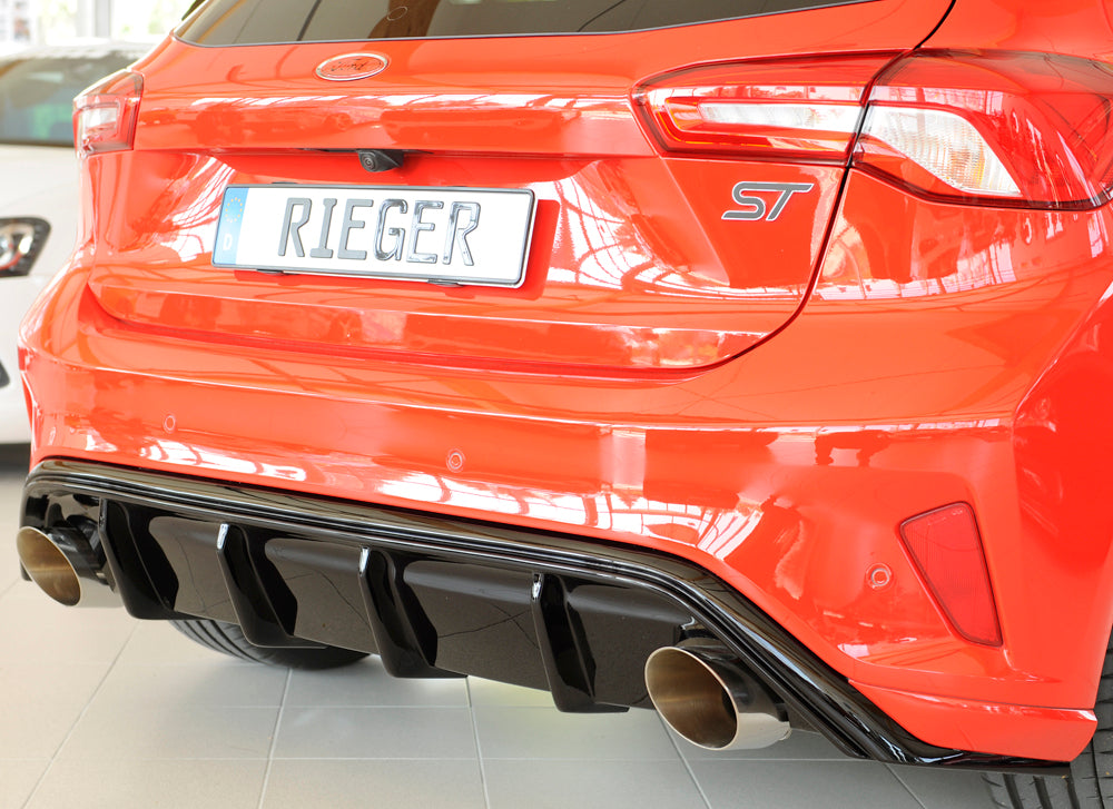 Ford Focus 4 ST (DEH) Rieger Heckeinsatz (Typ: 88194) für Sportendrohr li. u. re., (115mm ø), ABS, schwarz glänzend, für F...
