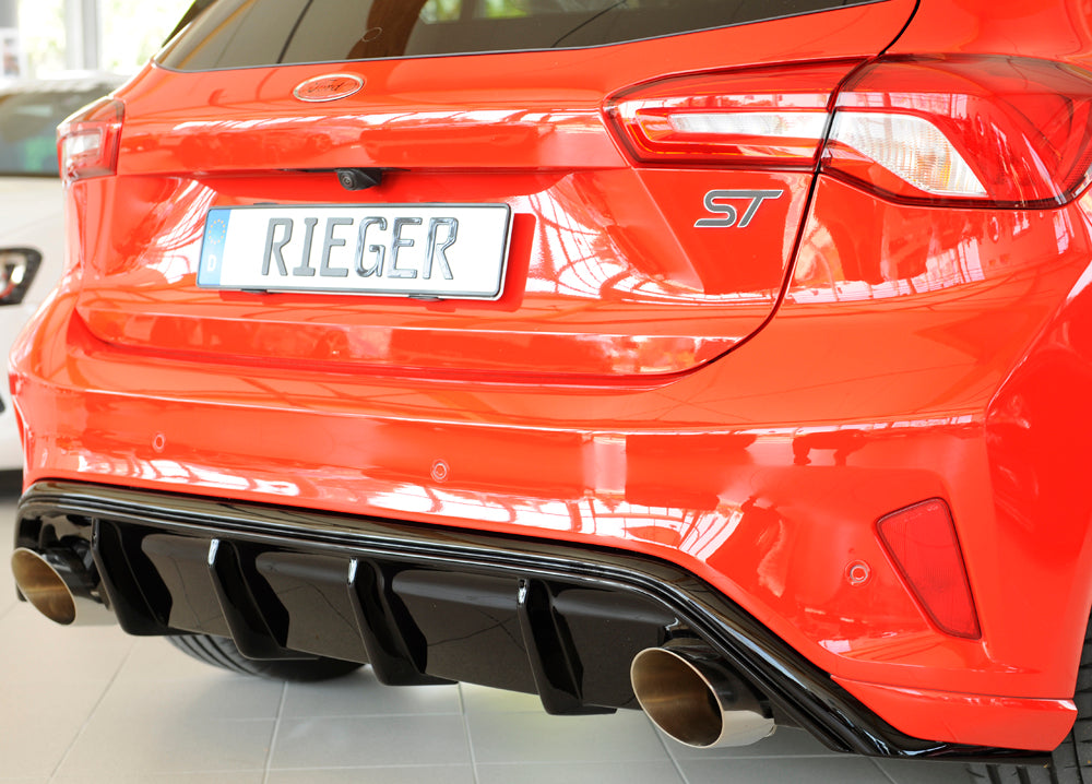 Ford Focus 4 ST (DEH) Rieger Heckeinsatz (Typ: 88194) für Sportendrohr li. u. re., (115mm ø), ABS, schwarz glänzend, für F...