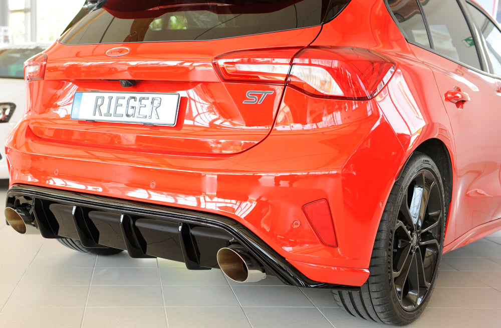 Ford Focus 4 ST (DEH) Rieger Heckeinsatz (Typ: 88194) für Sportendrohr li. u. re., (115mm ø), ABS, schwarz glänzend, für F...