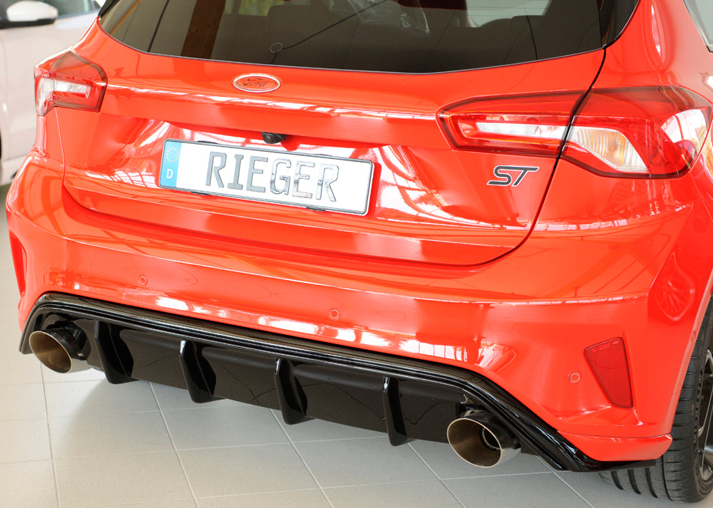 Ford Focus 4 ST (DEH) Rieger Heckeinsatz (Typ: 88194) für Sportendrohr li. u. re., (115mm ø), ABS, schwarz glänzend, für F...