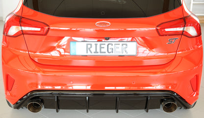 Ford Focus 4 ST (DEH) Rieger Heckeinsatz (Typ: 88194) für Sportendrohr li. u. re., (115mm ø), ABS, schwarz glänzend, für F...