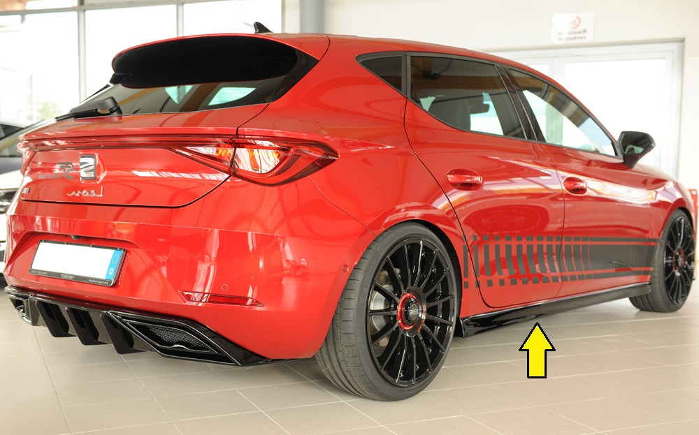 Seat Leon (KL) Rieger Seitenschweller (XS) rechts, ABS, schwarz glänzend, 
inkl. Montagezubehör, Gutachten