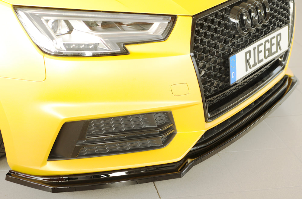 Audi A4 (B9/F4) Rieger Spoilerschwert für orig. Frontschürze, ABS, schwarz glänzend, für Fzg. mit S-Line Exterieur, 
inkl....