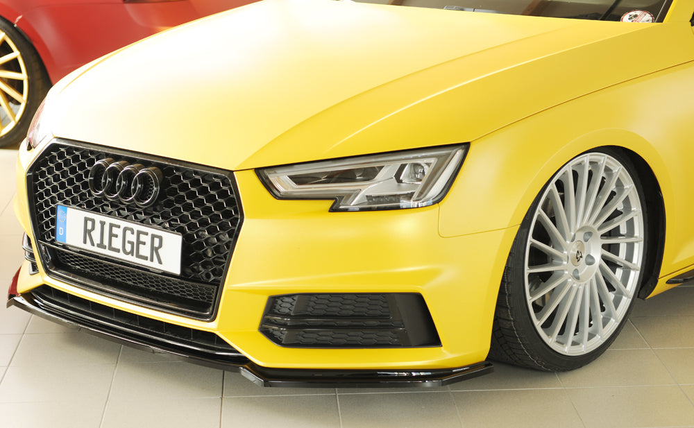 Audi A4 (B9/F4) Rieger Spoilerschwert für orig. Frontschürze, ABS, schwarz glänzend, für Fzg. mit S-Line Exterieur, 
inkl....