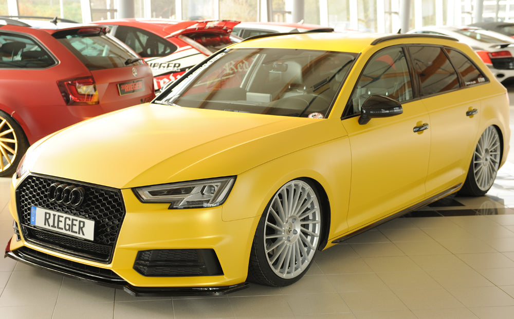 Audi A4 (B9/F4) Rieger Spoilerschwert für orig. Frontschürze, ABS, schwarz glänzend, für Fzg. mit S-Line Exterieur, 
inkl....