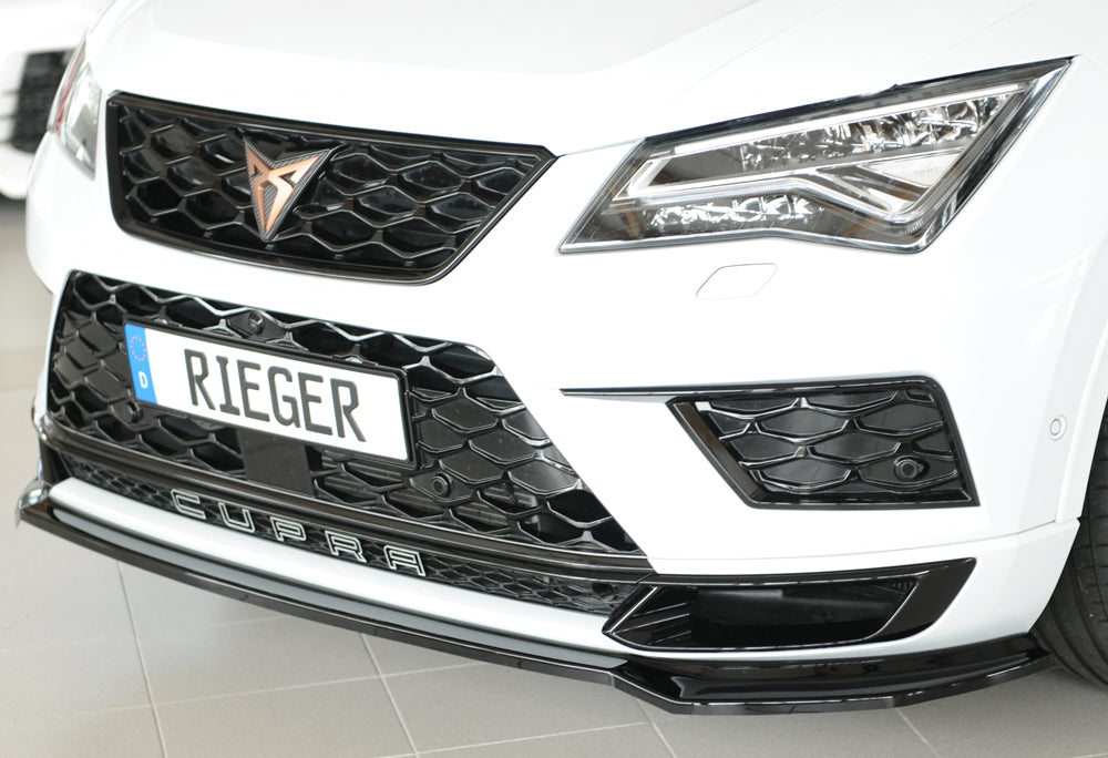 Seat Ateca Cupra (5FP) Rieger Spoilerschwert für orig. Frontschürze, ABS, schwarz glänzend, 
inkl. Montagezubehör, ABE