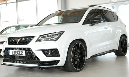 Seat Ateca Cupra (5FP) Rieger Spoilerschwert für orig. Frontschürze, ABS, schwarz glänzend, 
inkl. Montagezubehör, ABE